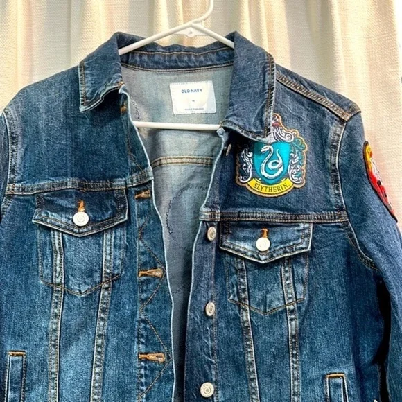 Women’s Old Navy Custom Blue Jean Patchwork Jacket Size Medium - Picture 2 of 8